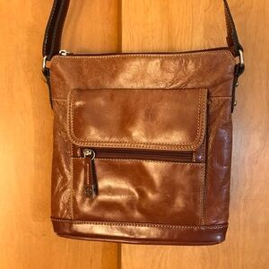 Giani Bernini Leather Crossbody Bag Brown Bohemian Western